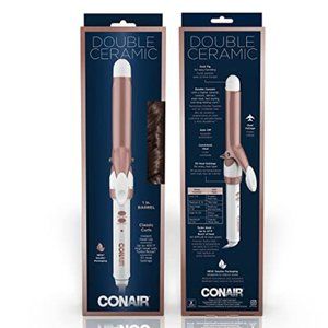 Conair Double Ceramic 1-Inch Curling Iron, 1-inch barrel produces classic curls